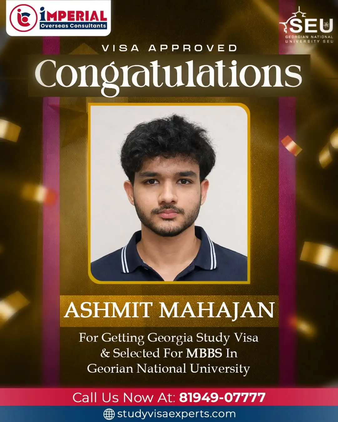 Ashmit Mahajan - Visa Approved for Georgia